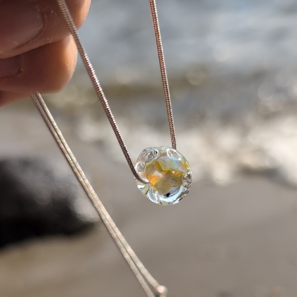 Piece Of Lake Summer Memory Pendant New and One Of The Kind